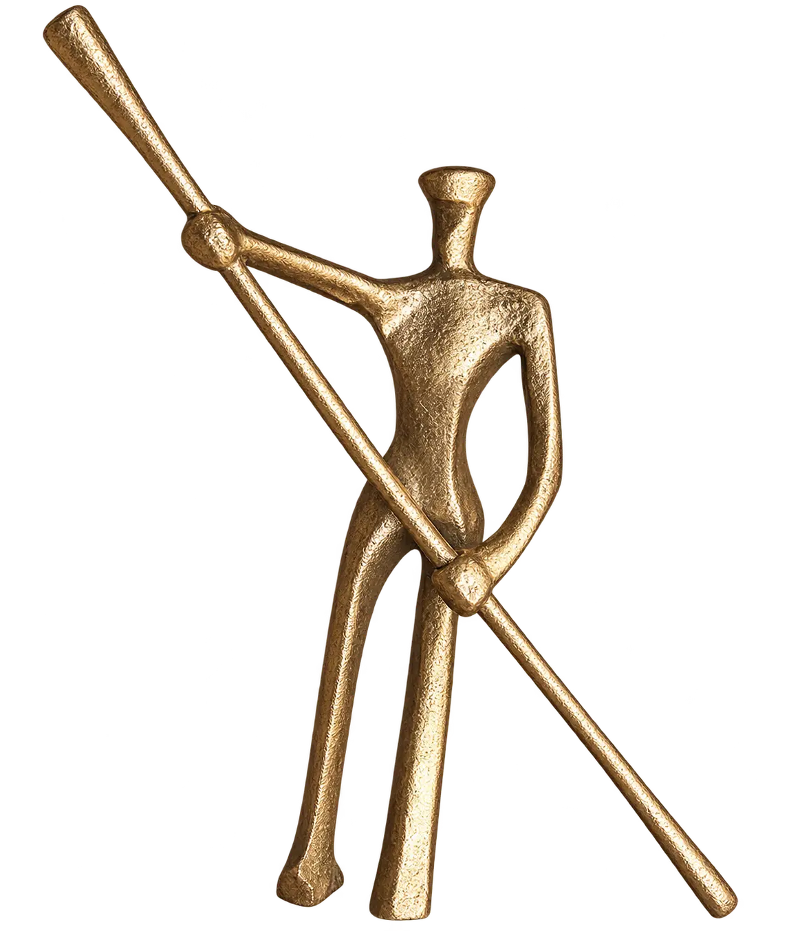 Abstract Golden Pole-Bearer Sculpture